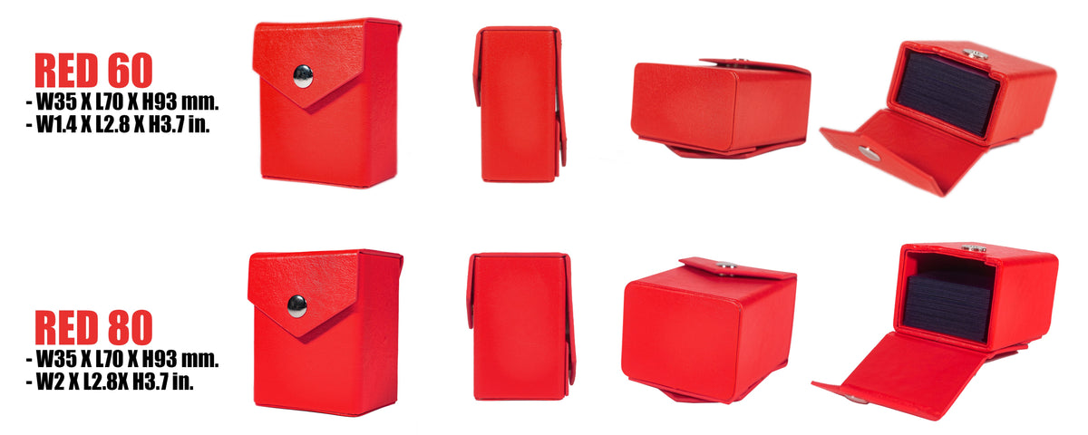 Red Deck Box + Belt Loop - Hard Shell - Faux Leather-2