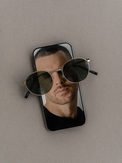 Boléro Sage — Round Metal Sunglasses-21