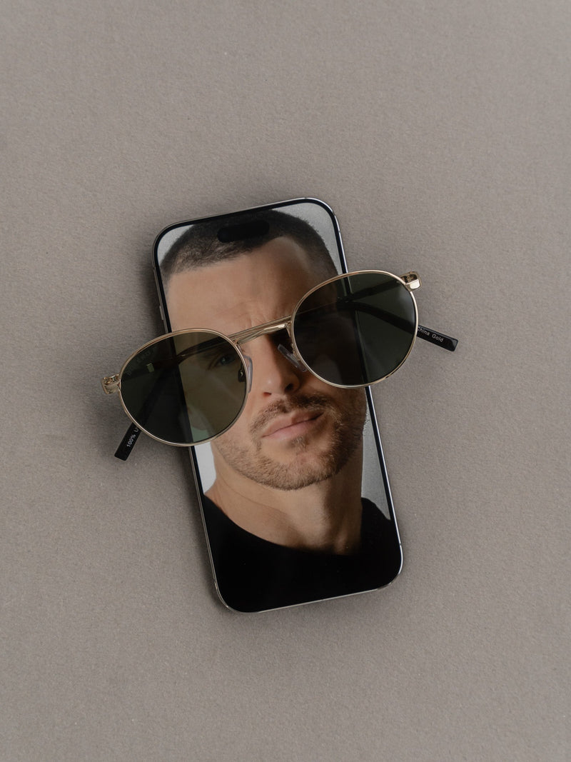 Boléro Sage — Round Metal Sunglasses-21
