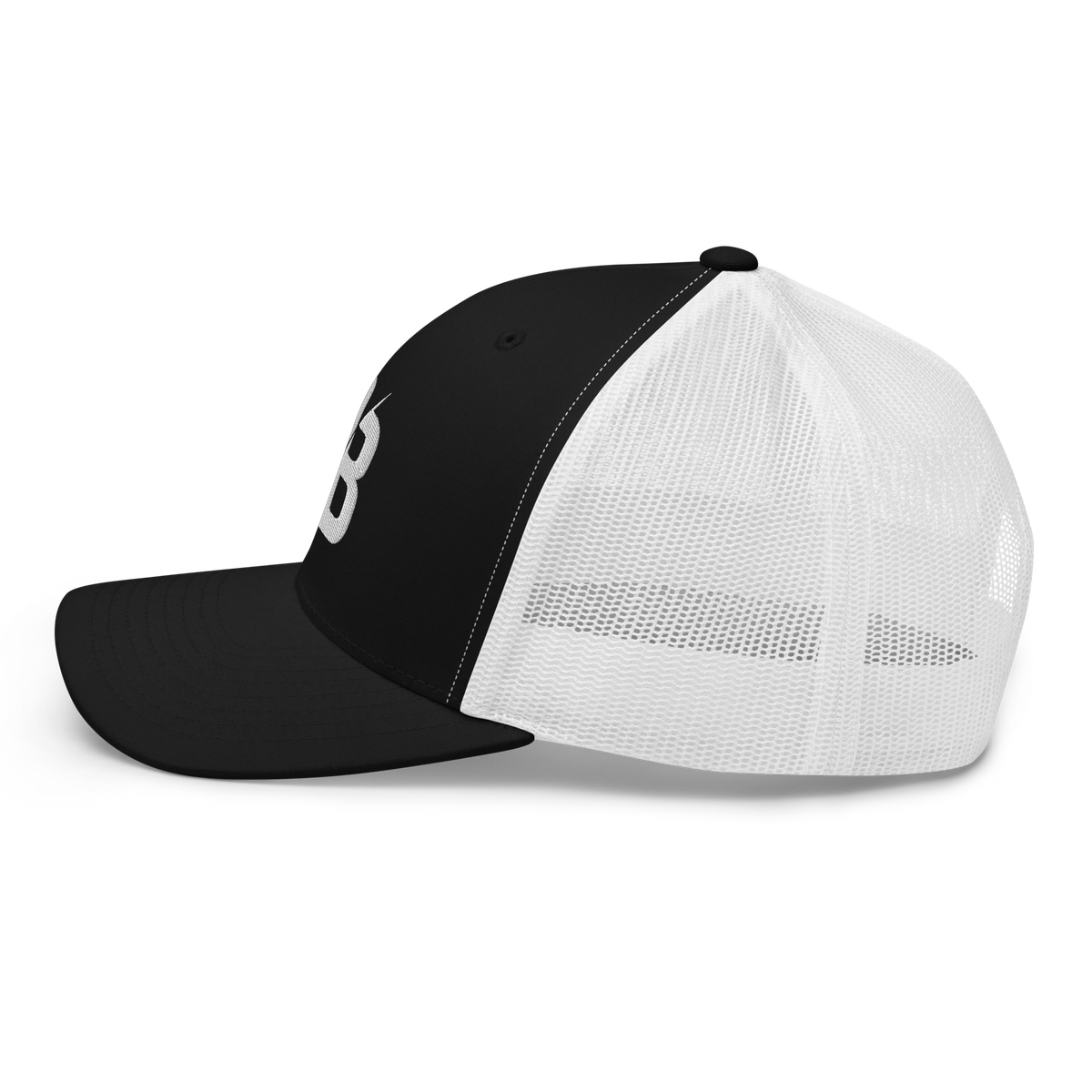 Black (White Mesh) - Trucker Snapback-6