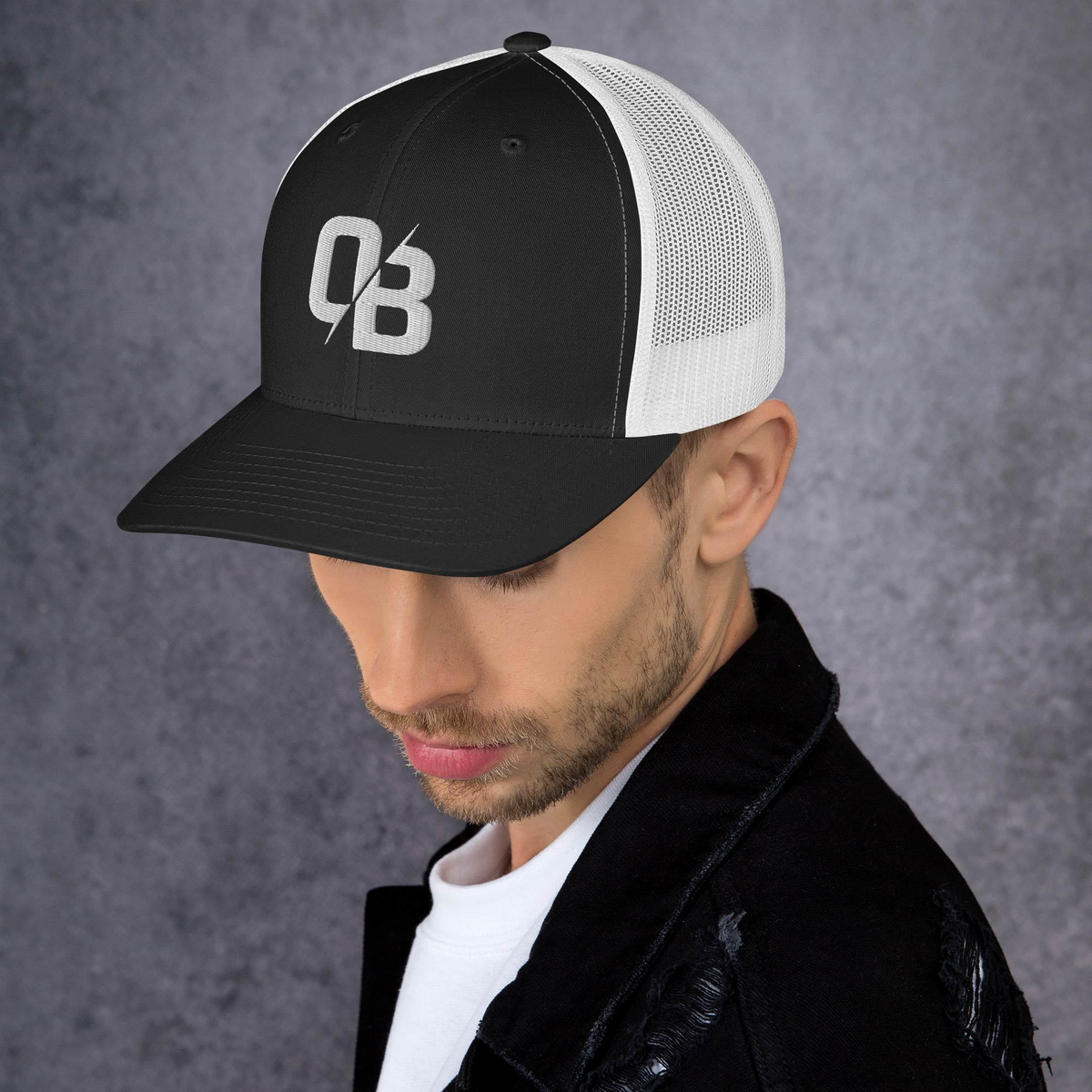 Black (White Mesh) - Trucker Snapback-2