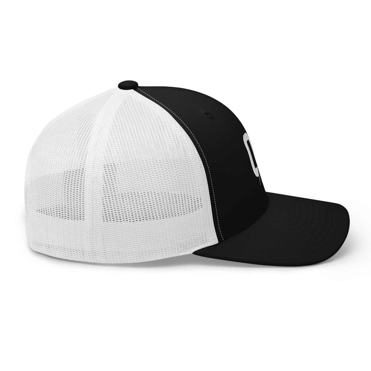 Black (White Mesh) - Trucker Snapback-7