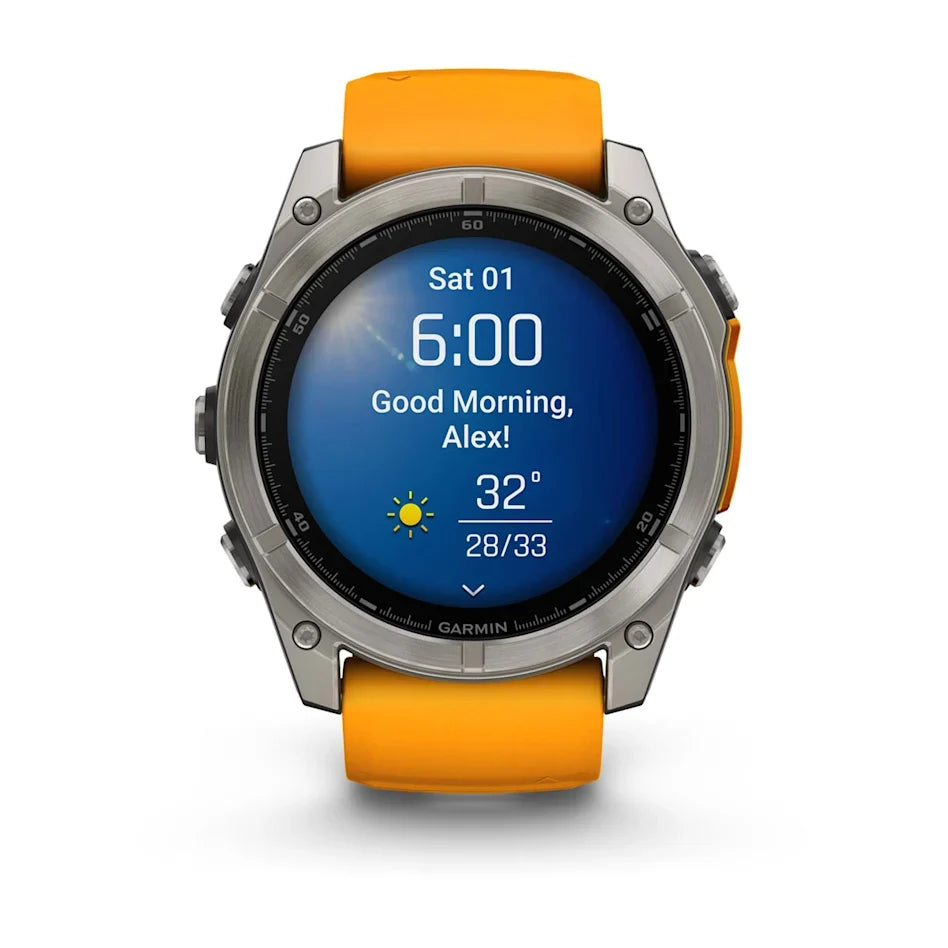 fēnix® 8 – 51 mm, AMOLED Sapphire, Titanium with Spark Orange/Graphite Band-2
