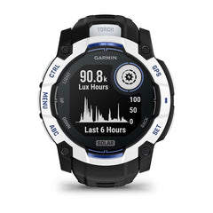 Instinct® 3 – 50 mm, Solar Whitestone with Black/Bolt Blue Band-2