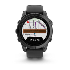 Fēnix® E – 47 mm, AMOLED Slate Gray Steel with Black Silicone Band-2
