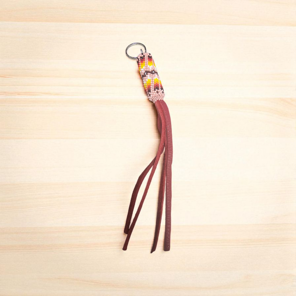 pink Beaded Keychain-2