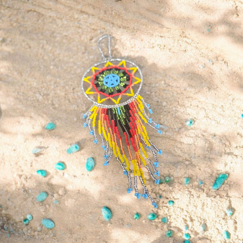Silver and yellow red,Celestial Beaded Handmade Dreamcatcher-1