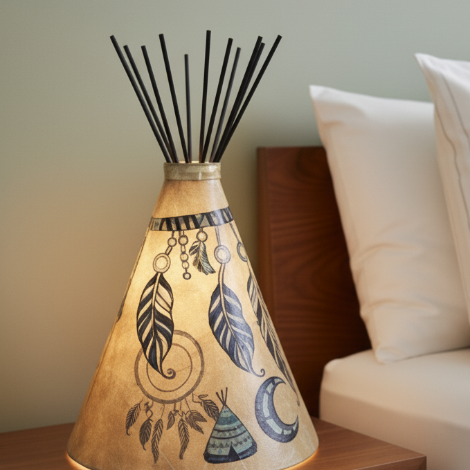 Feathers Tipi Table Lamp-3