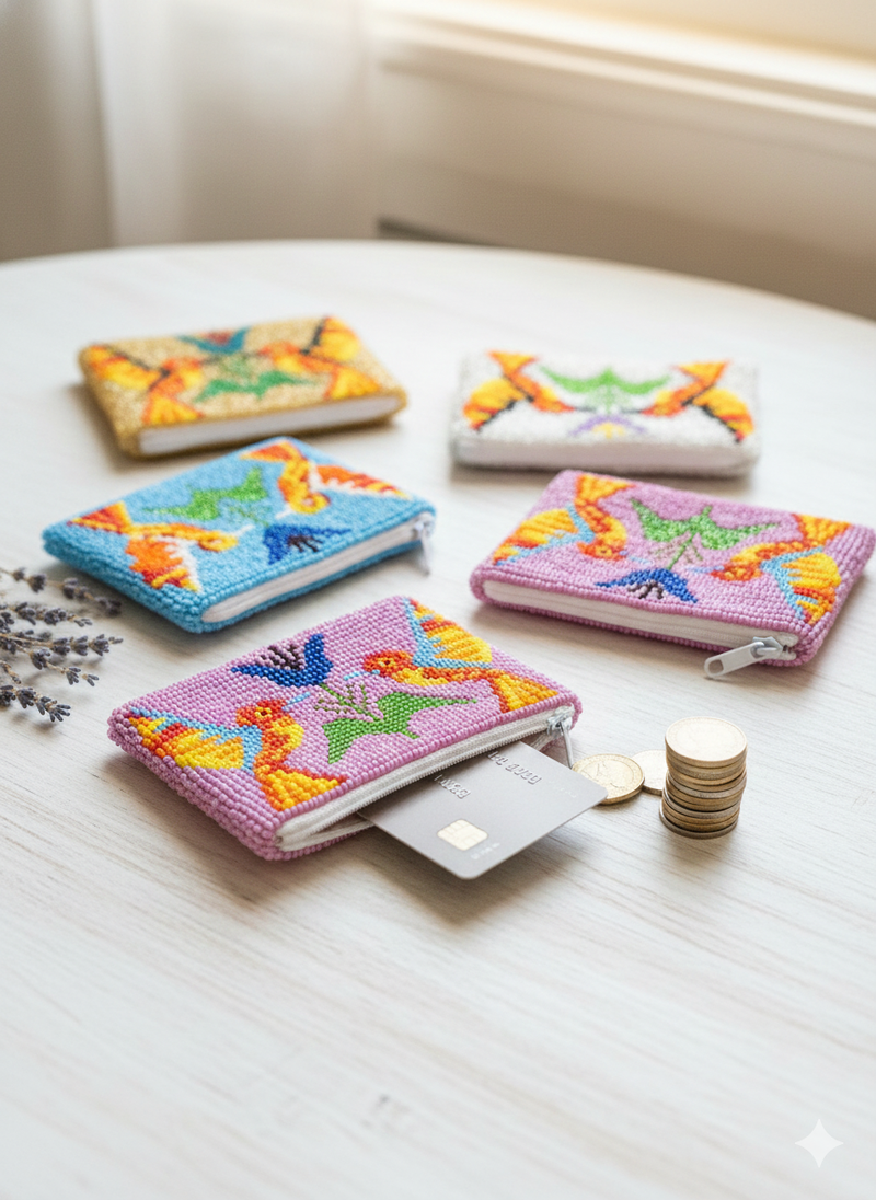 HummingBird Beaded coin purses-8