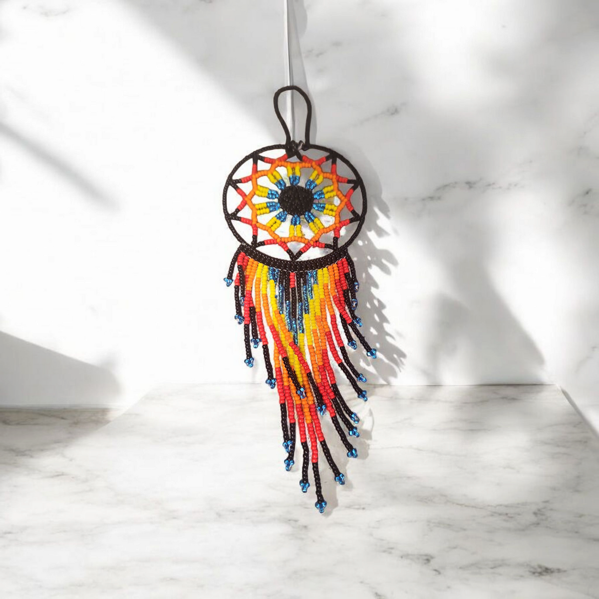 Black and yellow red ,Celestial Beaded Handmade Dreamcatcher-2