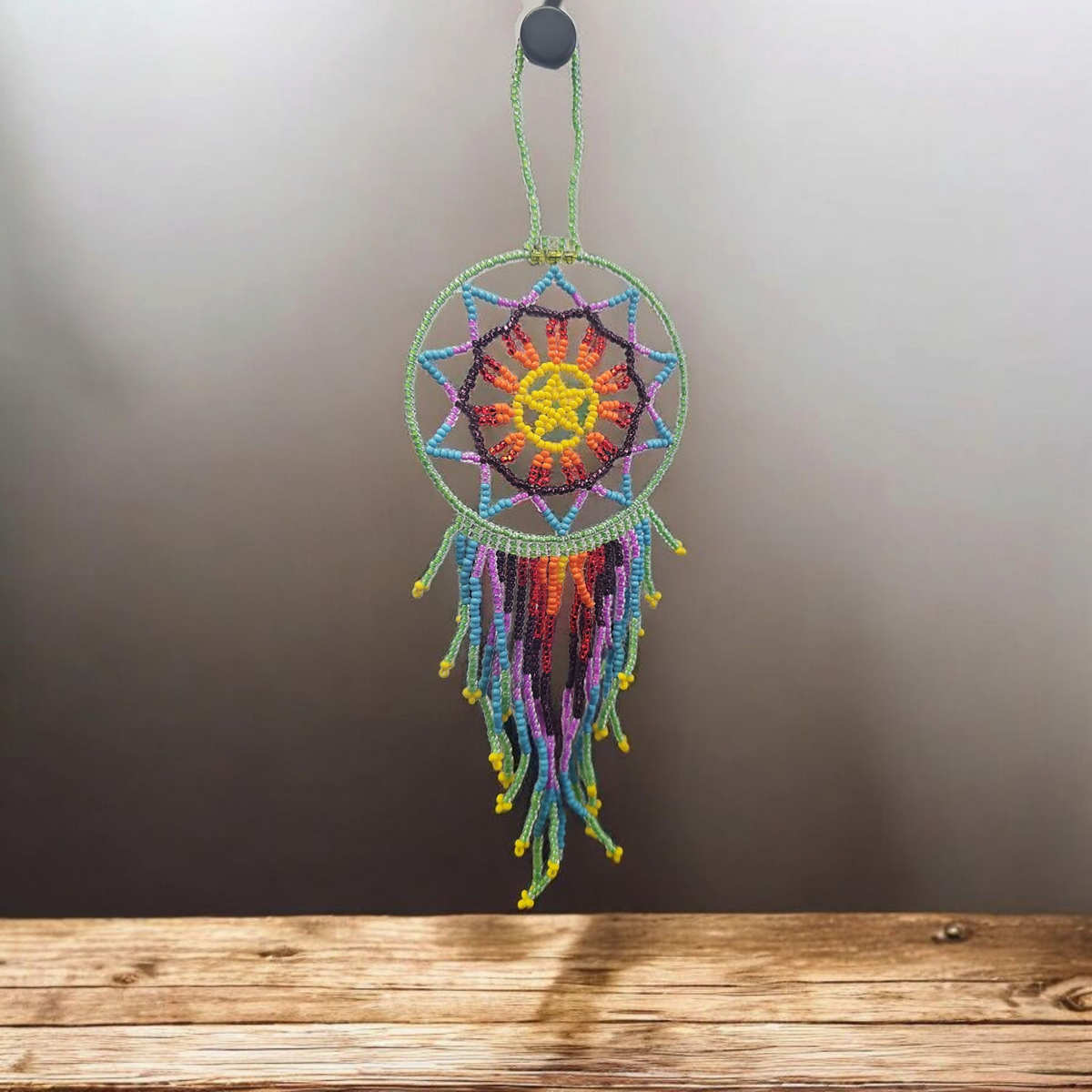 Green yellow ,Celestial Beaded Handmade Dreamcatcher-1