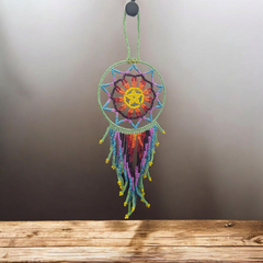 Green yellow ,Celestial Beaded Handmade Dreamcatcher-1