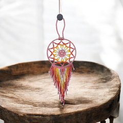 Pink and white yellow ,Celestial Beaded Handmade Dreamcatcher-1