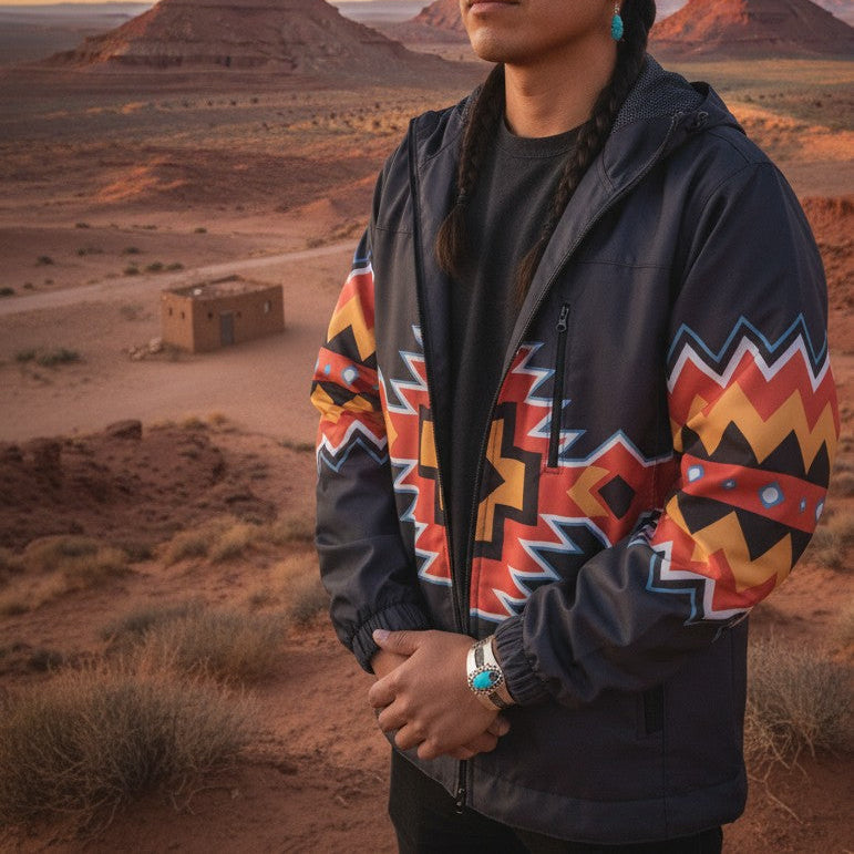 Native Horizon Windbreaker – Black Sunset-1