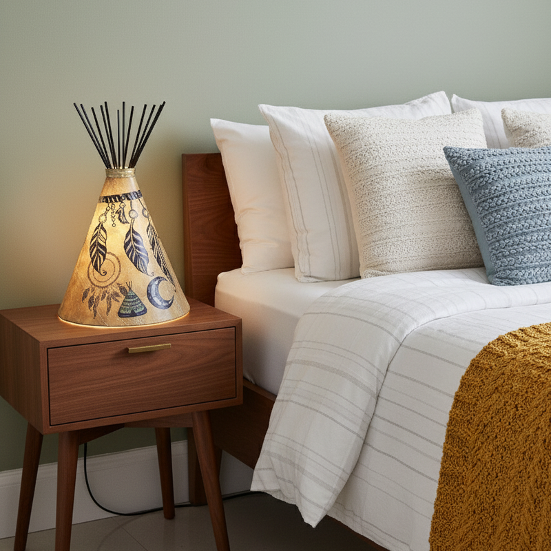 Feathers Tipi Table Lamp-2