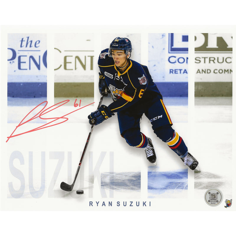 Ryan Suzuki Autographed Barrie Colts Parallel Edit 8x10 Photo-1