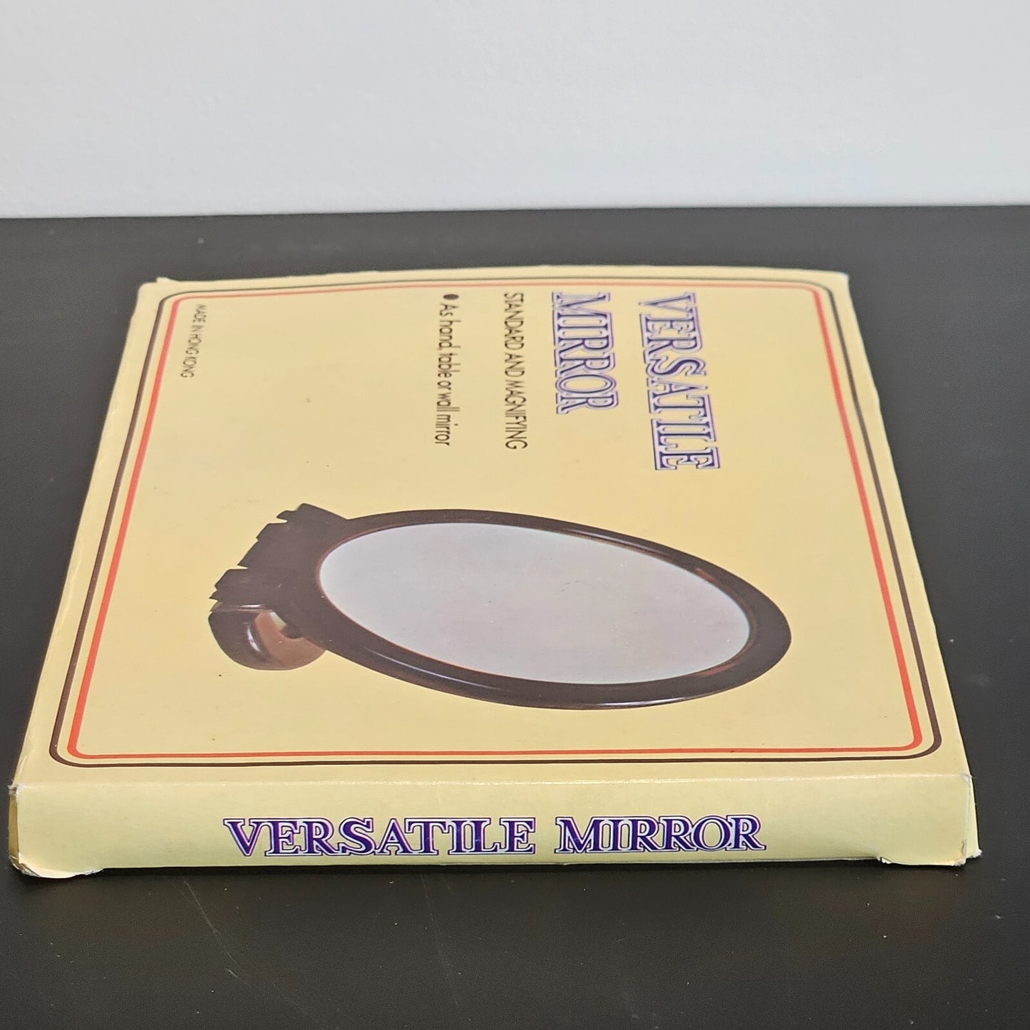 NEW! Vintage "Versatile Mirror" Two Way (Standard & Magnifying) Red Mirror