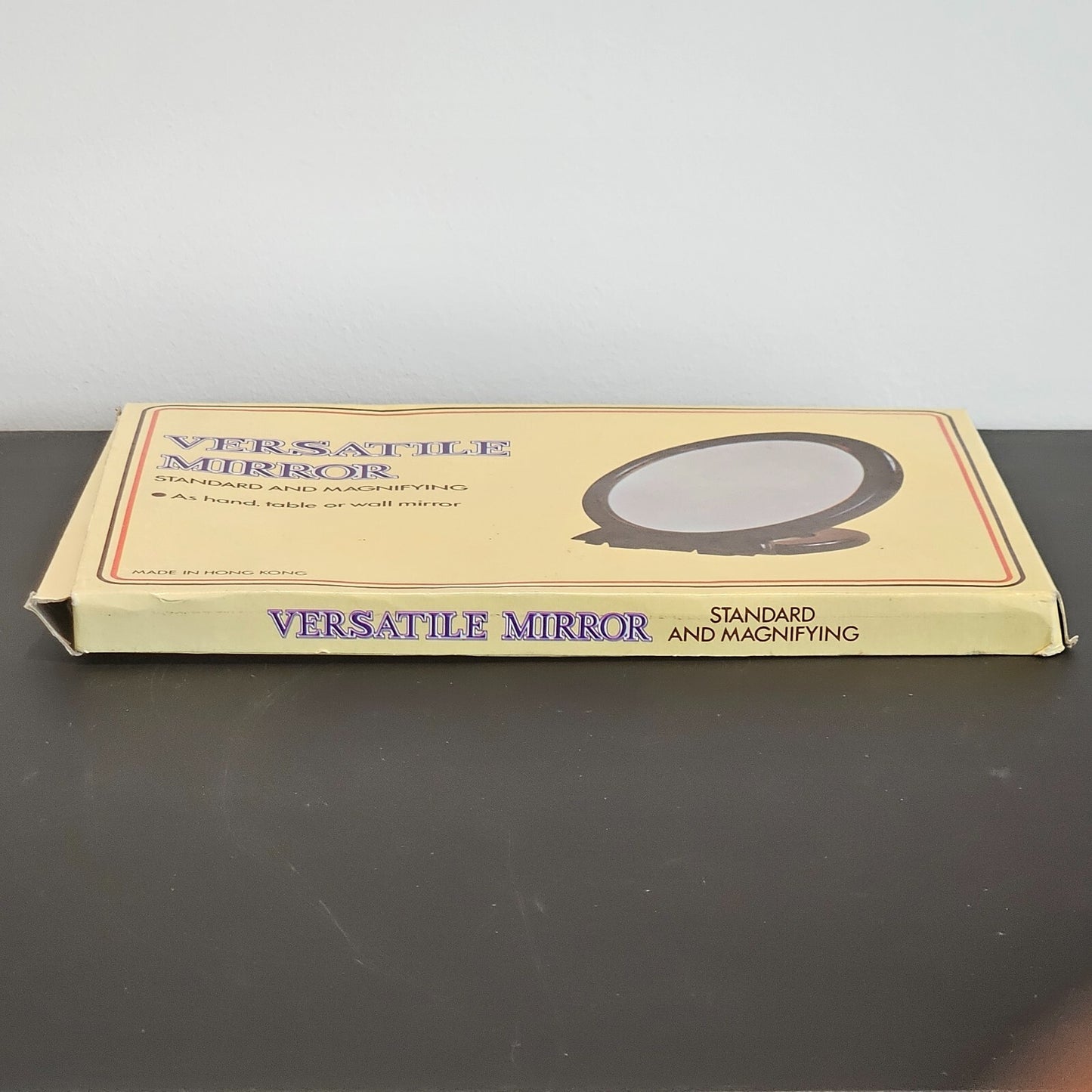 NEW! Vintage "Versatile Mirror" Two Way (Standard & Magnifying) Red Mirror