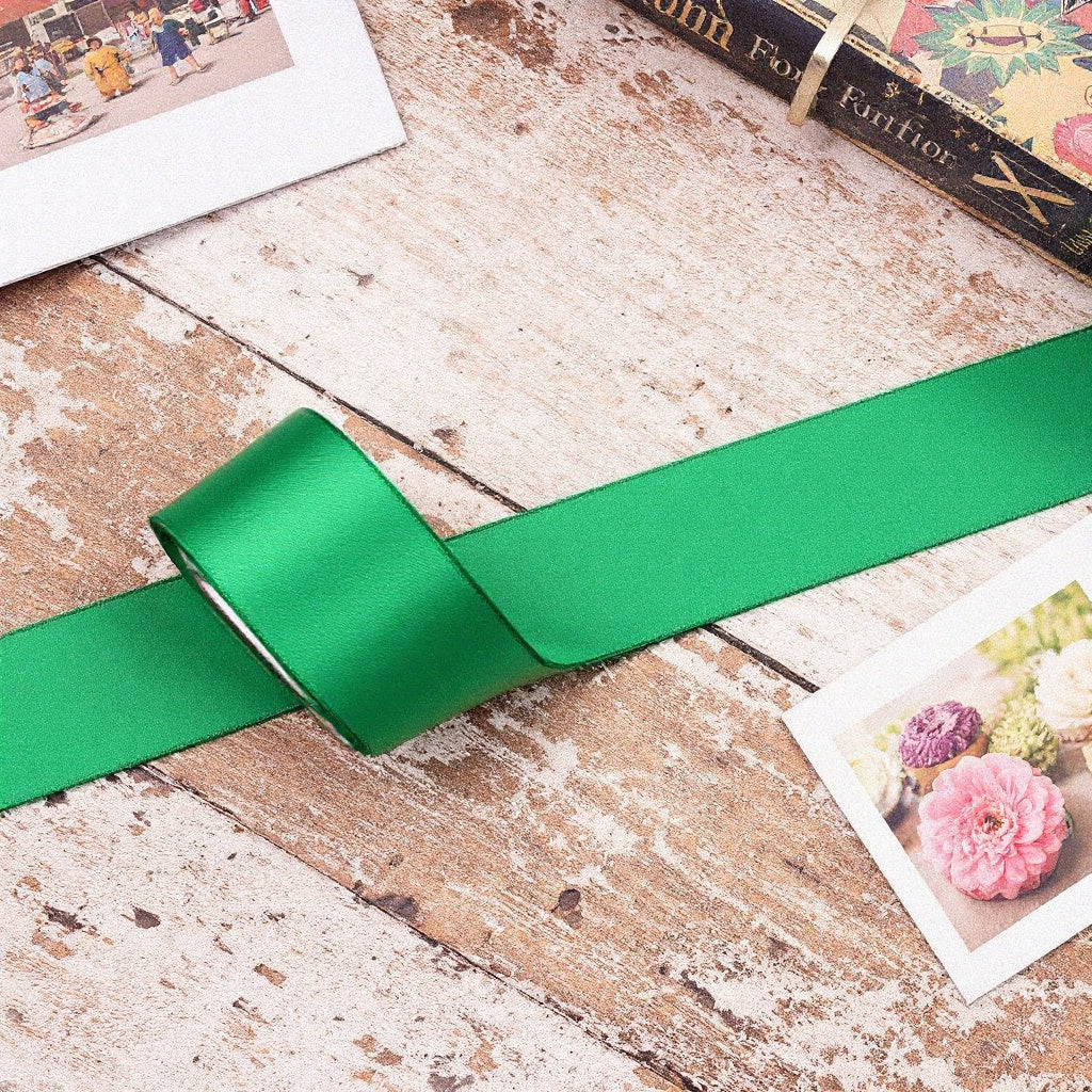 Satin Ribbon Double Face-Fern Green #552- 3.8 cm Wide-2