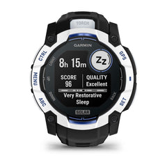 Instinct® 3 – 50 mm, Solar Whitestone with Black/Bolt Blue Band-10