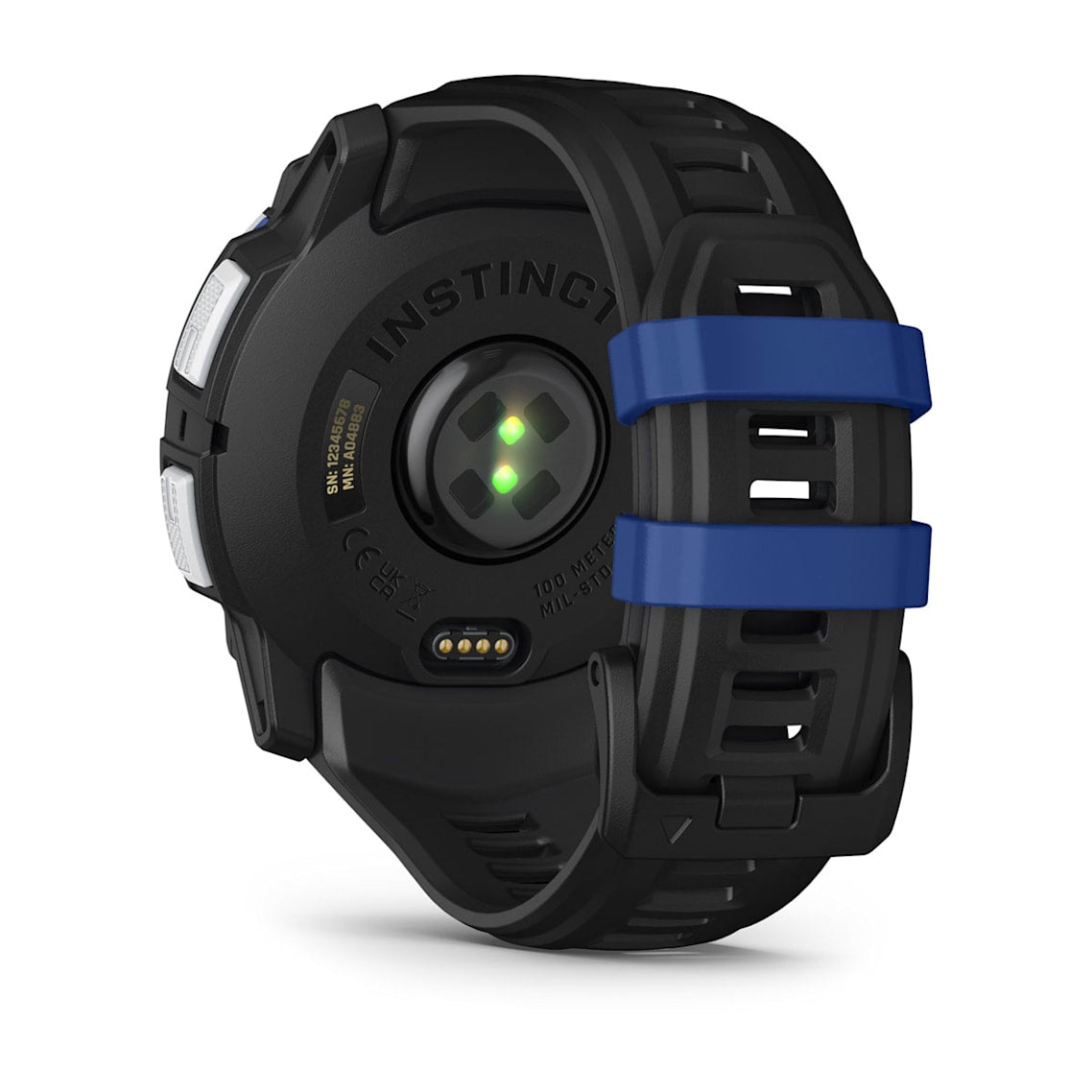 Instinct® 3 – 50 mm, Solar Whitestone with Black/Bolt Blue Band-11