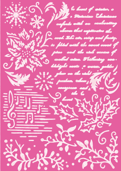 Timeless Christmas Script & Foliage Stencil-1