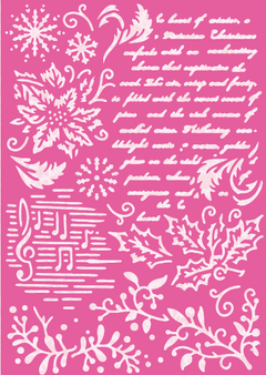 Timeless Christmas Script & Foliage Stencil-1