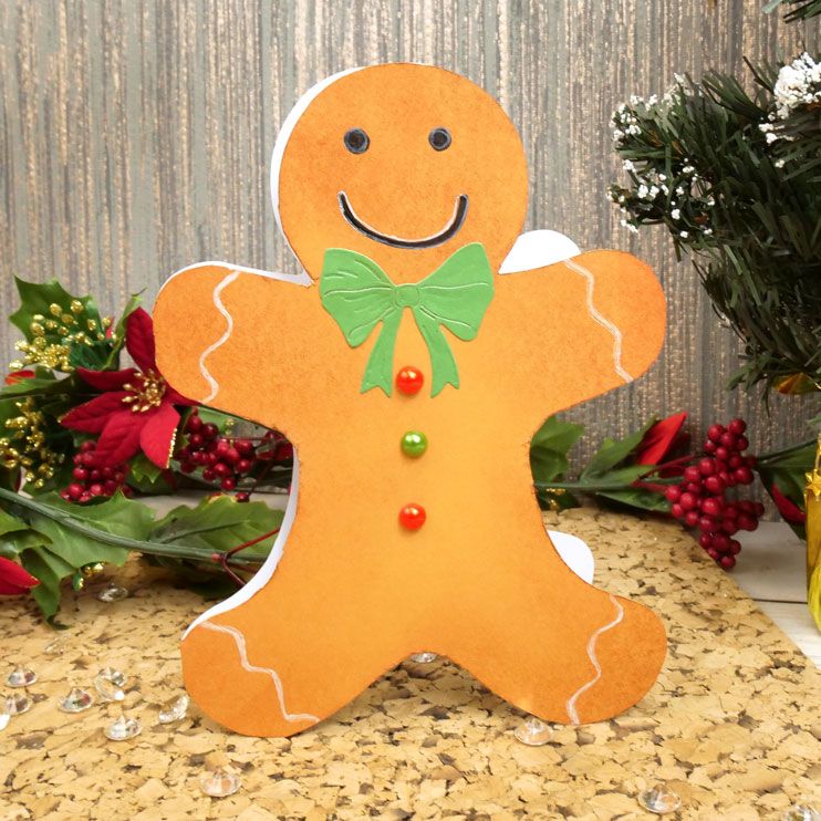 Luxury Shaped Card Blanks & Envelopes - Gingerbread Man-3