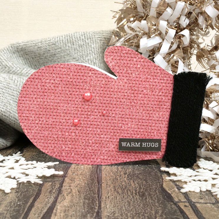 Supports de cartes et enveloppes de luxe découpés – Moufle d'hiver-2
