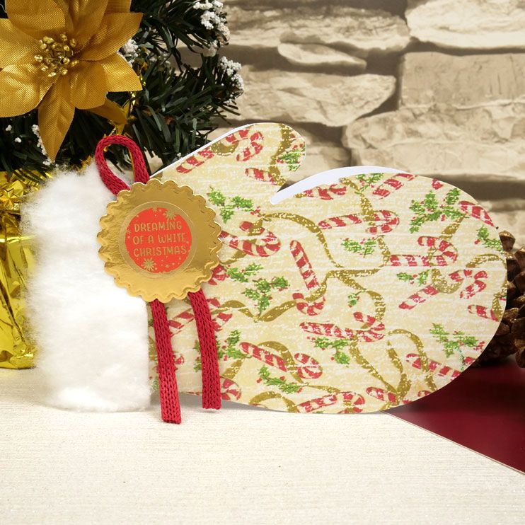 Supports de cartes et enveloppes de luxe découpés – Moufle d'hiver-3