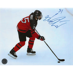 Shane Wright Autographed Team Canada 2021 U-18 Skating w/ Puck 8x10 Photo-1