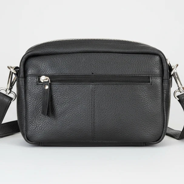 Greenwood Leather Mini Crossbody Bag. Premium Full-Grain Pebbled Leather Handbag-7
