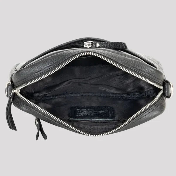 Greenwood Leather Mini Crossbody Bag. Premium Full-Grain Pebbled Leather Handbag-11