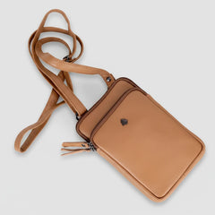 Greenwood Leather Compact Mini Crossbody. Slim Full-Grain Leather Phone Bag & Travel Organizer-22