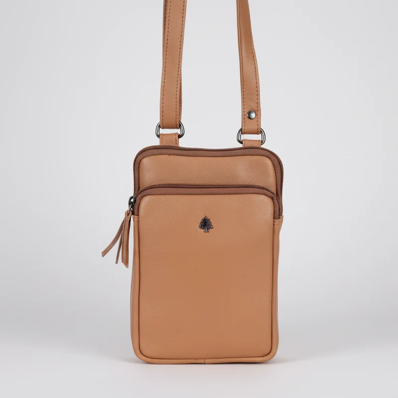 Greenwood Leather Compact Mini Crossbody. Slim Full-Grain Leather Phone Bag & Travel Organizer-20