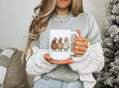 Christmas Chickens | 15oz Ceramic Coffee Mug — Funny Holiday Mug with Chickens-1