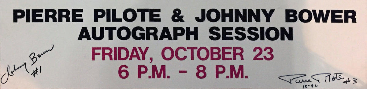 Red Kelly, Johnny Bower & Pierre Pilote Triple Signed Sign-1