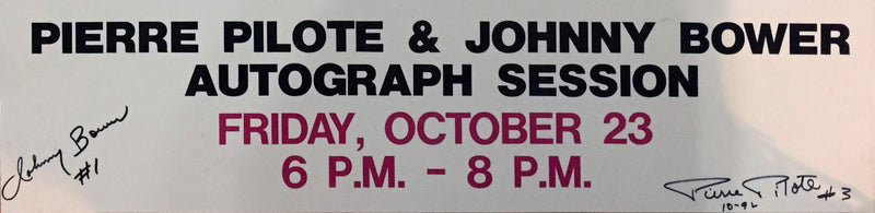 Red Kelly, Johnny Bower & Pierre Pilote Triple Signed Sign-1