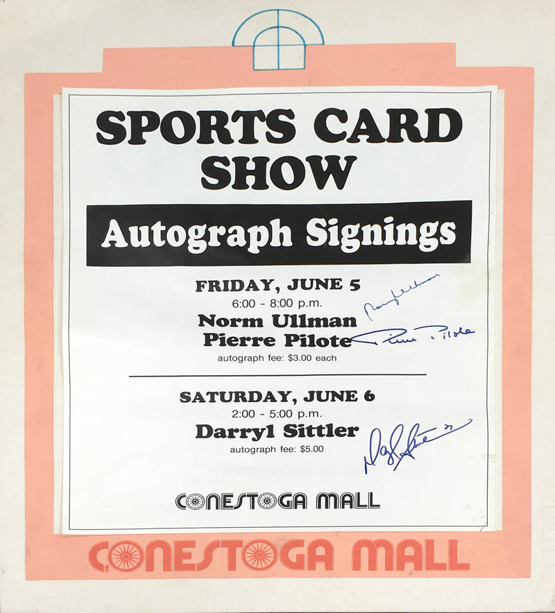 Norm Ullman, Pierre Pilote & Darryl Sittler Autographed Sign-1
