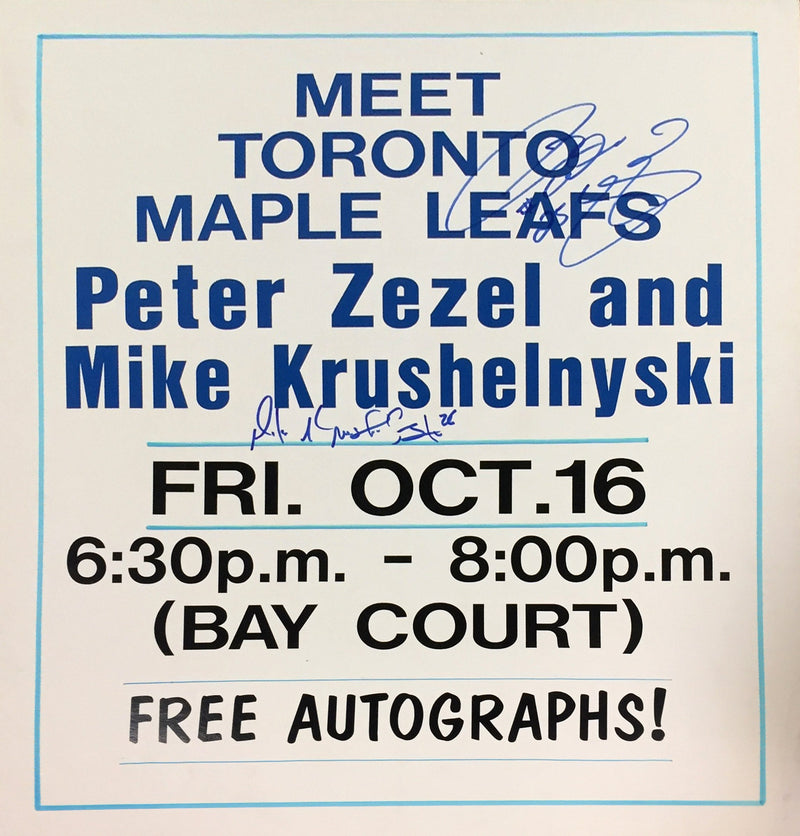 Peter Zezel & Mike Krushelnyski Dual Signed Hockey Sign (28x22)-1