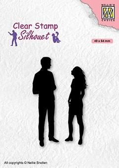 Nellie's Choice Clear Stamp Silhouette Teenagers Series A Date-1
