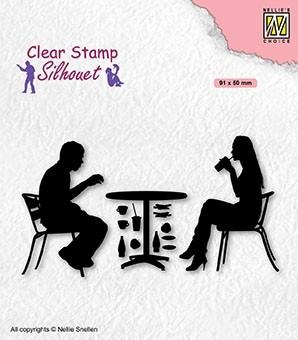 Nellie's Choice Clear Stamp Silhouette Teenagers Series Terrace-1