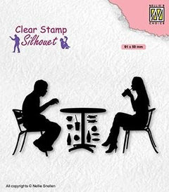 Nellie's Choice Clear Stamp Silhouette Teenagers Series Terrace-1
