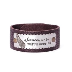 Leather "Watch Over Me" Bracelet-1