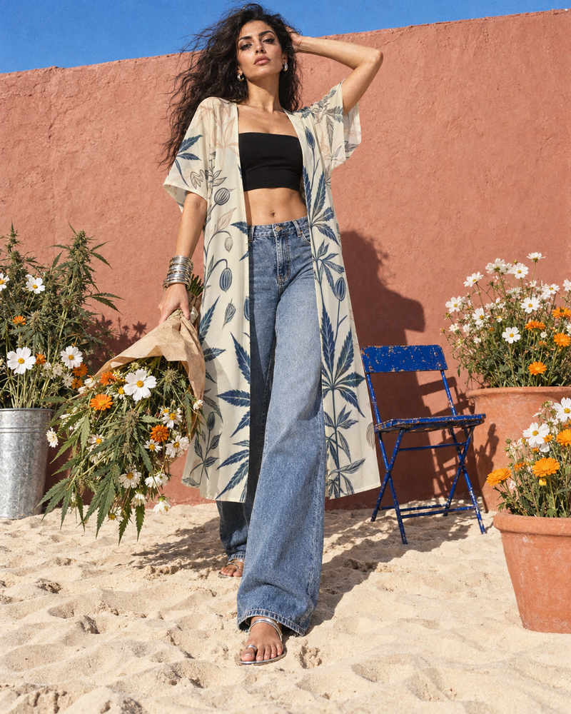 Soft Sativa Mesh Short-Sleeve Cardigan-1