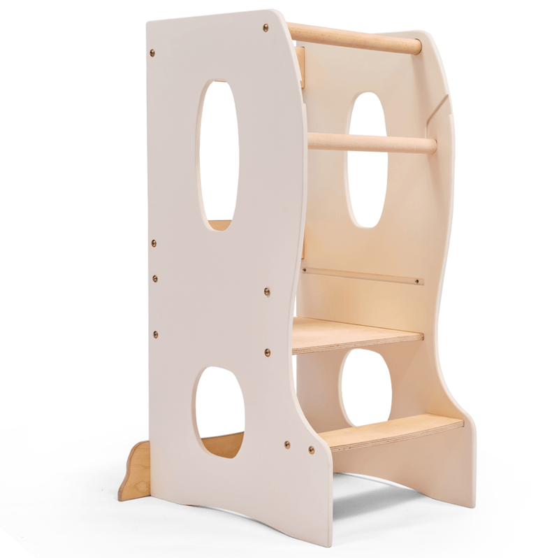 Stable Montessori Tower: Wooden Growing Chair - Ivory-1