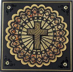 Stained Glass Dies "round with shining cross"-4