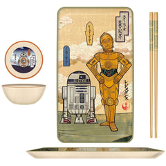 Star Wars Droid Illustrations Boxed 3pc Ceramic Sushi Set-1