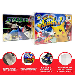 StarFox 64 or Hey You, Pikachu Box EVORETRO Protector 0.40MM - Pack of 1-4