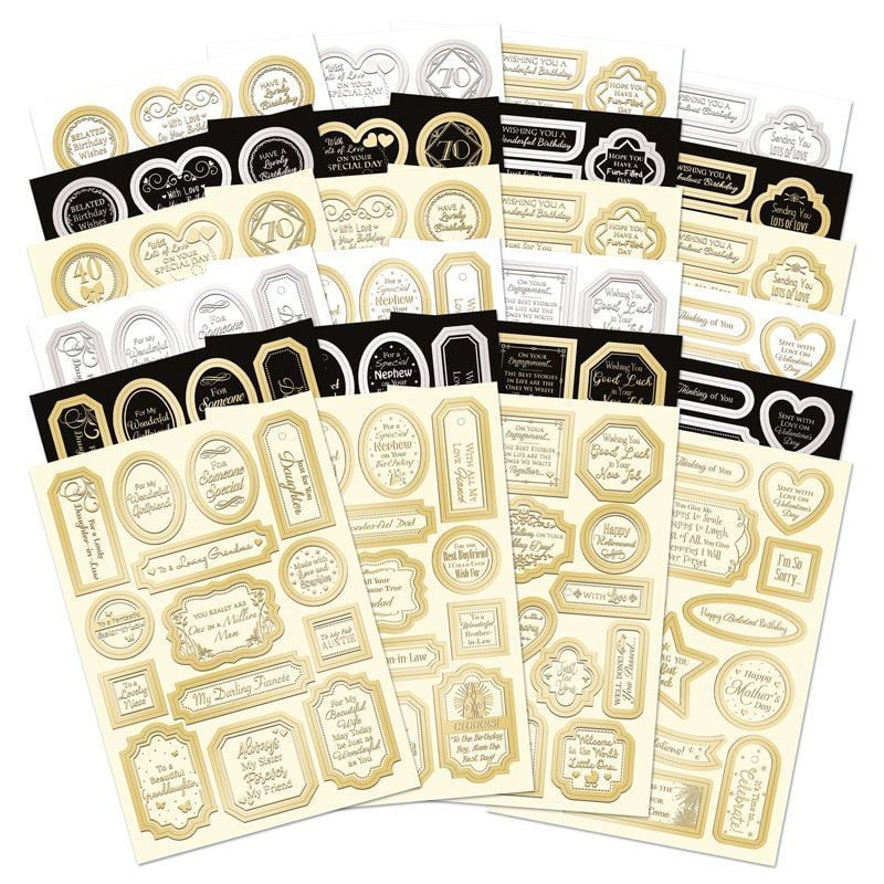 Stickables Self-Adhesive Foiled Sentiments Selection - Essential Colours-1